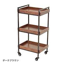 エイジング ウッドワゴン 3段タイプ ダークブラウン 幅45cm 奥行33 5cm 高さ86 5cm エステワゴン ネイルワゴン キッチンワゴン マルチワゴン サイドワゴン キャスター付き 木製 ウッド 収納 業務用 サロン acessorios de cozinha decoracao cozinhas
