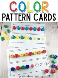 Color Pattern Cards Math Patterns Card Patterns Preschool Colors