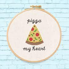 With over 200 designs, you'll find something here that is perfect for your next cross stitch project. Pizza My Heart Cross Stitch Pattern Food Cross Stitch Modern Etsy Cross Stitch Patterns Stitch Patterns Cross Stitch Heart