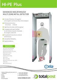 Ceia ths metal detectors detect metal contaminants accidentally present in industrial products with levels of sensitivity, immunity to interference and response speeds exceeding the strictest quality control standards. Ceia Hi Pe Plus Walk Through Metal Detector Manualzz