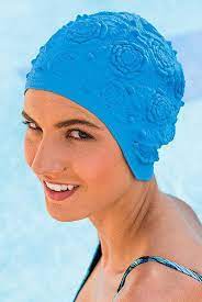 Retro Swim Cap Vintage Style Blue Swimming Hat Cap Bathing Swim Caps Retro Swim Bathing Cap