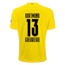 Raphaël guerreiro 2019 borussia dortmund. Femme Football Maillot Raphael Guerreiro 13 Tenues Domicile Jaune Noire 2020 21 Chemise