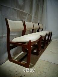 retro teak set of dining chairs with