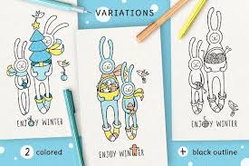 Enjoy Winter Design Set Winter Design Business Card Logo Business Illustration