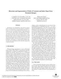 Full research paper table of containts. Pdf Detection And Segmentation Of Table Of Contents And Index Pages From Document Images