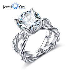 Hemp Rope Shape 12mm 6 5 Ct Hearts And Arrows Cubic Zirconia 925 Sterling Silver Engagement Rings For Women Jewelora Anillos De Compromiso Joyas Plata De Ley