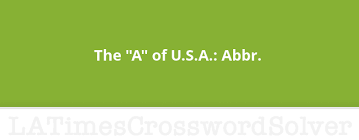 The A Of U S A Abbr Crossword Clue