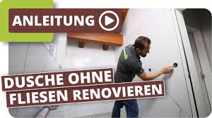Wir bauen als erstes die alte badewanne oder die alte dusche ab. Dusche Ohne Fliesen Renovieren Mit Grossformatigen Platten Youtube