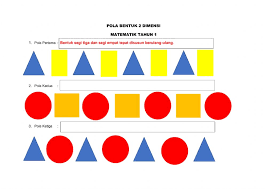 Latihan pola nombor tahun 1. Pola Bentuk Dua Dimensi Tahun 1 Worksheet