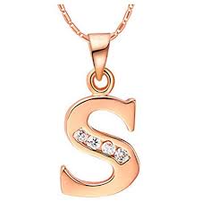 Moshirley 1pcs Hot Stylist Women Men Loves Gift Gold Letter S Name Initial Chain Pendant Necklace