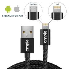 2 In 1 Usb 2 0 A Male To Reversible Lightning Micro B Male Cable 3 Feet Black
