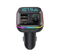 HiGi® - T70 cigarette lighter FM transmitter & car USB fast charger: 1x USB  Type-C + 1x USB-A