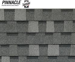 Colors and shadow lines on the sample board and in the photos should only be used as a guideline and not for your final color selection. Sherriff Goslin L Pinnacle Pristine Shingles