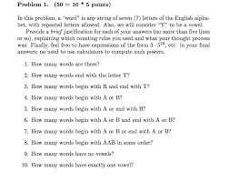 Find all words that start with r and end with er by using one of our. Solved In This Problem A Word Is Any String Of Seven 7 Chegg Com