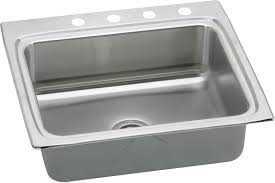 Elkay has been a trusted name in stainless steel since 1920. Elkay Lrad2522555 25 Inch Top Mount Single Bowl Stainless Steel Sink With 18 Gauge 5 1 2 Inch Bowl Depth 22 Inch Length Ada Compliant And U Channel Type Mounting System 5 Holes