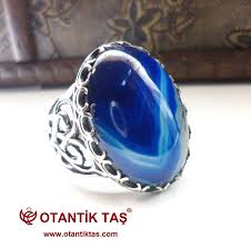 Mavi Dantelli Akik Yuzuk Otantik Tas Dogal Taslar Degerli Tas Taki Online Satis Taki Kiymetli Taslar Yuzuk