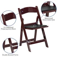 Mahogany wood folding chair with open back design for indoor or outdoor events mahogany wood finish with clear lacquer varnish Mahogany Resin Folding Chair