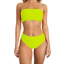 Adeshop Plus Size Swimsuits For Women High Waisted Bikini Women Sexy Bikini Set Print Swimwear Push Up Padded Swimsuit Green M