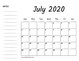You can choose to print a calendar with. July 2020 Printable Calendar Calendar Options