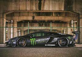 Monster Sponsored Liberty Walk Lamborghini Aventador Coupe Wrapped In Black W Black Forgiato Maglia Ecl Wheels Photo Taken By Libertywalk Mobil Impian Mobil