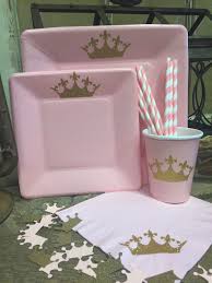 Party Pack Princess Birthday Party Pink And Gold Glitter Crown Cups Plates And Napkins Baby Shower Princess Princess Birthday Party Pink Princess Party