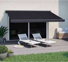 Store Banne Manuel Nori Coffre Integral 3 X 2 M Gris Store Banne Motorise Store Banne Electrique Decoration Exterieur