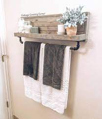 Made with real wood and metal pipes, this fixture attaches to the wall using included hardware. Large Towel Holder Towel Rack Bathroom Decor Towel Rack Etsy Bathroomideas Small Bathroom Decor Bathroom Decor Farmhouse Bathroom Decor