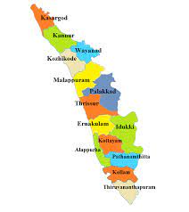 How to color kerala map? Jungle Maps Map Of Kerala Districts