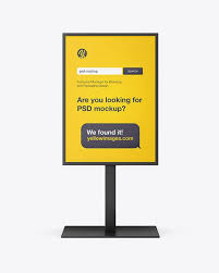 Download Matte Display Stand Mockup In Outdoor Advertising Mockups On Yellow Images Object Mockups In 2021 Outdoor Advertising Mockup Mockup Display Stand