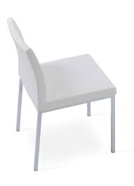Soho Concept Dc1001 2 Aria Chrome Dining Chair Chrome Base White Leatherette Dining Chairs Wood Lounge Chair Luxury Home Furniture