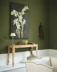 I Love This Olive And How They Did Wide White Paint On The Bottom Interesting Green Walls Living Room Living Room Green Green Dining Room