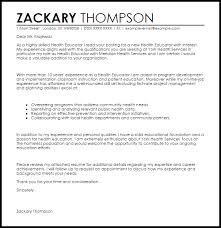 Health Educator Cover Letter Sample Cover Letter Templates Examples