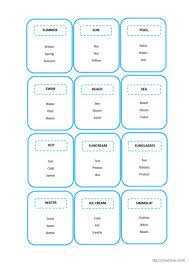 Taboo cards - summer: English ESL worksheets pdf & doc