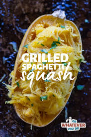 Easy Pellet Grill Spaghetti Squash Cooked On The Traeger Drizzled With Browned Butte In 2020 Grilled Spaghetti Squash Pellet Grill Recipes Summer Dinner Recipes Grill
