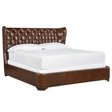 The david is an ideal choice for the guestroom or your master suite. Churchill Antiqued Whiskey Leather Tufted Wingback Queen Bed Zin Home