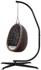 The best choice products adjustable chair swing stand has rubber feet, making it the best indoor hammock chair stand for kids or even baby holders. Amazon Com Best Choice Products Metal Hanging Hammock C Stand For Chair Porch Swing W Weather Resistant Finish Offset Base 360 Degree Rotation Garden Outdoor