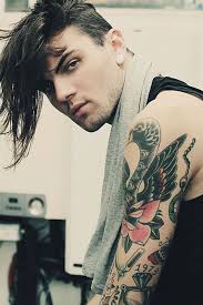 Sultry Tattooed Rocker Photography Mens Hairstyles Dark Hair Rocker