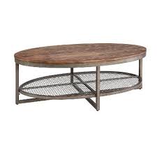 Wood Metal Rustic Oval Coffee Table Ink Ivy Sheridan Rustic Industrial Coffee Table Coffee Table Oval Coffee Tables