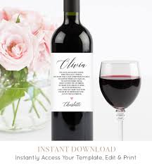 You showed tremendous character by keeping cool and helping us to make sure everything here are a few suggestions for your closing. Bridesmaid Wine Label Template Thank You Gift Will You Be My Bridesmaid Wedding Favor Wine Bottle Label 100 Editable Diy 034 103wl