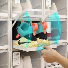 A diy shoe rack is all that you need when you want a personalized rack. Baffect Shoe Boxes Shoes Rack Plastic Stackable Shoebox Shoe Organizer Storage Drawers For High Heels Sneakers Home Accessories Shoe Racks Organizers Aliexpress