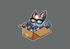 Pixel Art Animal Crossing New Horizons Raymond Kitty In A Box Pixelart Mizartz Animal Crossing Animal Crossing Villagers Animal Crossing Characters