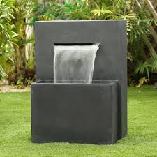What a fountain actually is. Cement Modern Rectangular Outdoor Fountain Overstock 31198300