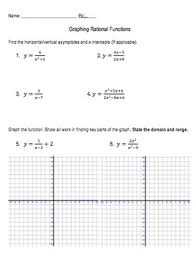 Rational functions, by contrast, sometimes have breaks which separate the graph into two or more disconnected pieces. Graphing Rational Functions Worksheet Handout By Wrightstuff Tpt