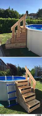escalier pour piscine hors sol par rigy habillage piscine hors sol amenagement piscine hors sol piscine palette