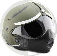 Open Face Scooter Helmet Osbe Gpa Aircraft Tornado Green Scooter Helmet Helmet Matte Black Helmet
