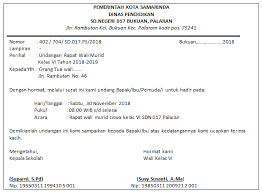 Departemen pendidikan dan kebudayaan nomor : Contoh Surat Undangan Orang Tua Siswa Sample Surat Undangan
