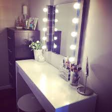 Ikea Malm Vanity Mirror Lights And Stool Also From Ikea Make Julian Miles Vanity Mirror Ikea Mirror With Light Bulbs Lighted Vanity Mirror