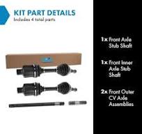 TRQ Front CV Axle Shaft Assembly Set Inner & Outer Compatible with  2002-2005 Dodge Ram 1500
