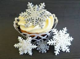 24 Edible Fondant Snowflakes Cake Cupcake Topper Frozen Party Decor Silver White Winter Wonderland Birthday Baby Bridal Showe Snowflake Cake Fondant Cakes Cake