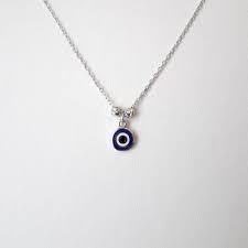 Tiny Round Evil Eye Necklace 925 Sterling Silver Nazar Etsy Evil Eye Necklace Luck Necklaces Necklace